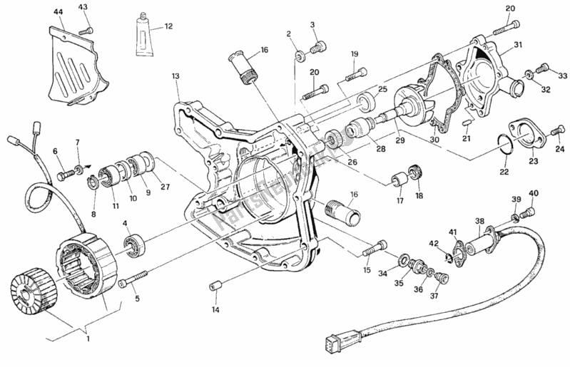 All parts for the Generator Cover of the Ducati Superbike 916 SP 1996